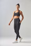 Tombo High-Cut Leggings with Phone Pocket, Hot Coral L/XL, TL370 – image 2