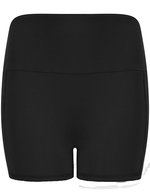 Tombo Hochgeschnittene Yogashorts mit Seitentasche – Black