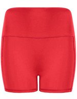 Tombo Hochgeschnittene Yogashorts mit Seitentasche – Hot Coral