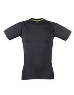 Tombo Sportliches Slim Fit T-Shirt mit Netz-Einsätzen – Black/Black