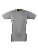 Tombo Sportliches Slim Fit T-Shirt mit Netz-Einsätzen – Grey Marl/Grey