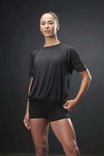 Tombo Modisches Überzieh-Top mit Tunnelzug, Black XS, TL526 – Bild 1