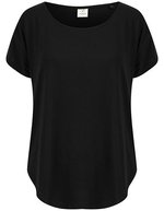 Tombo Oversize T-Shirt mit U-Ausschnitt – Black
