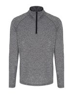 Men´s Long Sleeve Performance ¼ Zip – Black Melange/Black