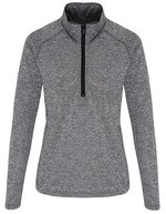 Women´s Long Sleeve Performance ¼ Zip – Black Melange/Black