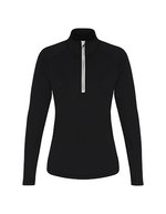 Women´s Long Sleeve Performance ¼ Zip – Black/White