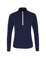Women´s Long Sleeve Performance ¼ Zip – Navy/White