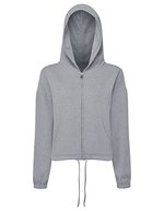 Women´s Recycled Drawstring Full-Zip Hoodie – Heather Grey