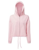 Women´s Recycled Drawstring Full-Zip Hoodie – Light Pink
