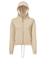 Women´s Recycled Drawstring Full-Zip Hoodie – Nude