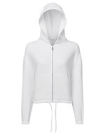 Women´s Recycled Drawstring Full-Zip Hoodie – White