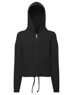 Kids Recycled Cropped Oversize Full-Zip Sweat à capuche – Black