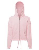 Kids Recycled Cropped Oversize Full-Zip Sweat à capuche – Light Pink