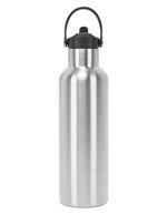TriDri® Vacuum Sports Water Bottle With Flip Up Straw – Brushed Steel