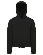 Kids Recycled Cropped Oversize Felpa con cappuccio – Black