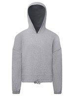 Kids Recycled Cropped Oversize Felpa con cappuccio – Heather Grey