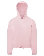 Kids Recycled Cropped Oversize Felpa con cappuccio – Light Pink