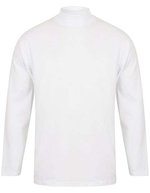 Henbury Rollkragen Langarmshirt Baumwolle Elasthan – White
