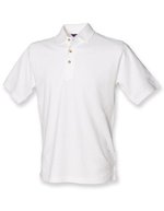 Henbury Classic Cotton Piqué Polo Shirt Black XS (W100) – White