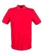 Henbury Baumwoll-Polo mit schmalem Ripp-Kragen, Black XS, W101 – Classic Red