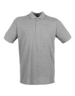 Henbury Baumwoll-Polo mit schmalem Ripp-Kragen, Black XS, W101 – Heather Grey