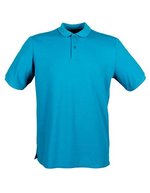 Henbury Baumwoll-Polo mit schmalem Ripp-Kragen, Black XS, W101 – Sapphire Blue