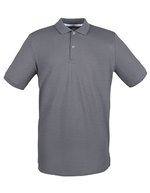 Henbury Baumwoll-Polo mit schmalem Ripp-Kragen, Black XS, W101 – Steel Grey