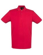 Henbury Baumwoll-Polo mit schmalem Ripp-Kragen, Black XS, W101 – Vintage Red