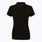 Henbury Ladies´ Micro-Fine-Piqué Polo Shirt Black XXS (W102), W102 – Bild 1
