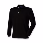 Henbury Polo Manches Longues en Coton, Black S, W105 – image 3