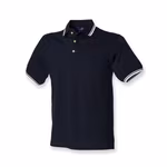 Henbury Polo Piqué avec Rayures Contrastées, Navy/Red L, W150 – image 3