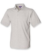 Henbury Klassisches Piqué Polo Shirt 65/35, Fuchsia L, W400 – Melange Grigio