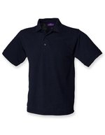 Henbury Klassisches Piqué Polo Shirt 65/35, Fuchsia L, W400 – Blu navy