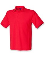 Henbury Klassisches Piqué Polo Shirt 65/35, Fuchsia L, W400 – Rosso