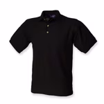 Henbury Piqué Polo-Shirt mit Herringbone-Band, Black S, W410 – Bild 3