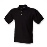 Henbury Piqué Polo-Shirt mit Herringbone-Band, Black S, W410 – Bild 3