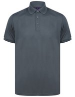 Henbury Recyceltes Polyester Polo mit Stehkragen – Charcoal