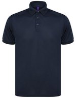 Henbury Recyceltes Polyester Polo mit Stehkragen – Navy