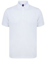 Henbury Recyceltes Polyester Polo mit Stehkragen, Navy XL, W465 – White