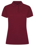 Henbury Polo-Shirt Mikro-Piqué feuchtigkeitsregulierend für Damen, Black L, W476 – Burgundy