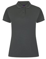 Henbury Polo-Shirt Mikro-Piqué feuchtigkeitsregulierend für Damen, Black L, W476 – Charcoal