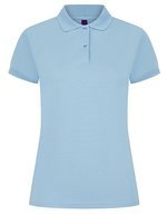 Henbury Polo-Shirt Mikro-Piqué feuchtigkeitsregulierend für Damen, Black L, W476 – Light Blue