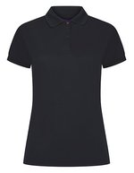 Henbury Polo-Shirt Mikro-Piqué feuchtigkeitsregulierend für Damen, Black L, W476 – Navy
