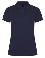 Henbury Polo-Shirt Mikro-Piqué feuchtigkeitsregulierend für Damen, Black L, W476 – Oxford Navy