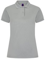 Henbury Polo-Shirt Mikro-Piqué feuchtigkeitsregulierend für Damen, Black L, W476 – Silver Grey (Solid)