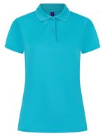 Henbury Polo-Shirt Mikro-Piqué feuchtigkeitsregulierend für Damen, Black L, W476 – Turquoise
