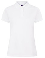 Henbury Polo-Shirt Mikro-Piqué feuchtigkeitsregulierend für Damen, Black L, W476 – White