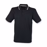 Henbury Coolplus® Polo con Strisce a Contrasto, Black/Red XS, W482 – immagine 3
