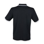 Henbury Coolplus® Polo-Shirt mit Kontrast-Streifen, Black/Red XS, W482 – Bild 4