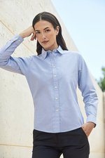 Henbury Oxford Hemd mit langen Ärmeln, Blue Oxford XS, W511 – Bild 1